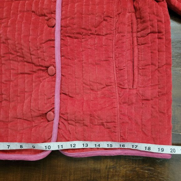 Free People Natalia Quilted Jacket Womens M Red Velvet Cottagecore Country Chic - Picture 7 of 8